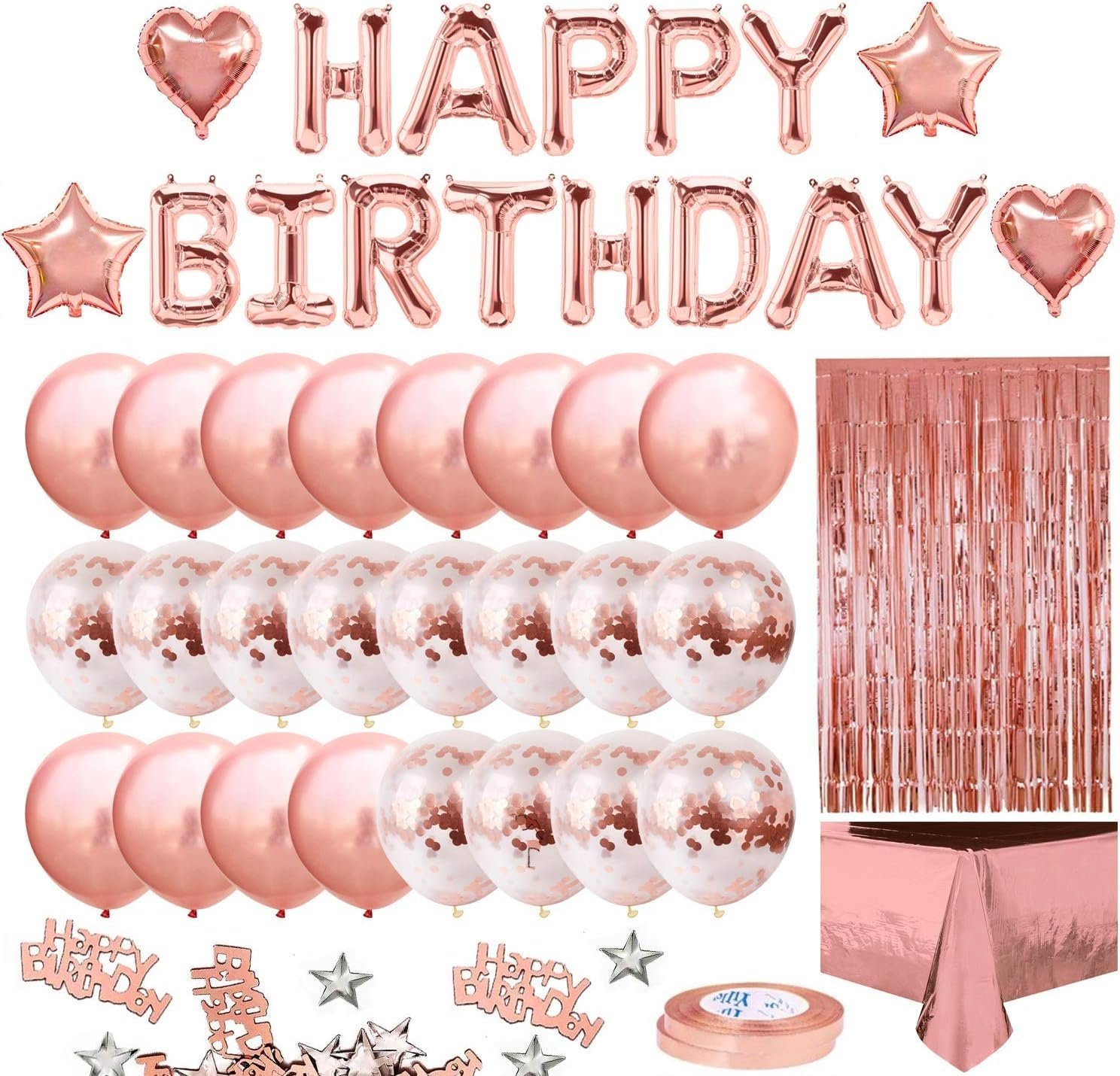 Decoración de cumpleaños oro rosa