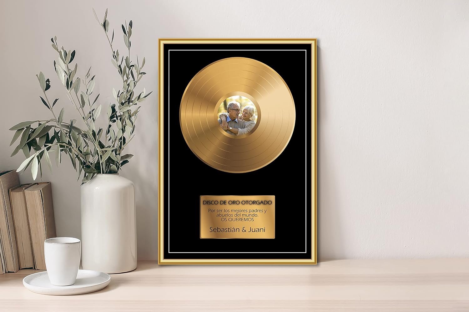 Placa disco de oro personalizada
