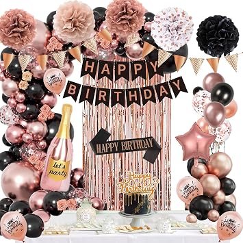 Kit decoración cumpleaños oro rosa