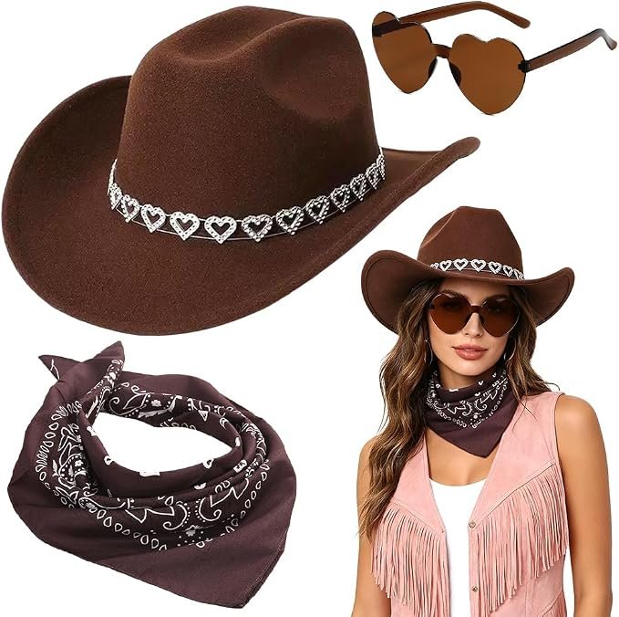 Kit de sombreros y accesorios del Oeste